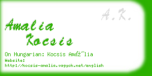 amalia kocsis business card